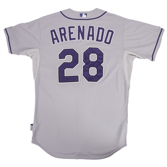 2015 Nolan Arenado Game Used Colorado Rockies Road Jersey Photo Matched To 24 Games For 9 Home Runs (Rockies LOA & Sports Investors Authentication)